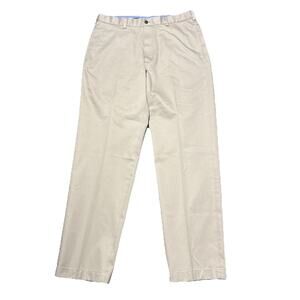 Brooks Brothers Pants Mens 34 X 32 Beige Advantage Chino Hudson Flat Front